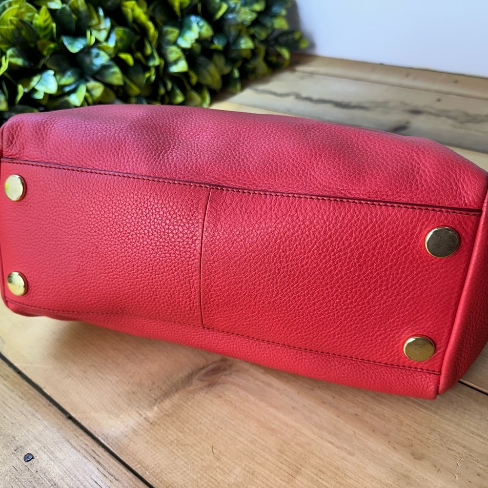 FOSSIL “Sydney” Claret Red Pebbled Leather Tote Bag - Picture 5 of 9